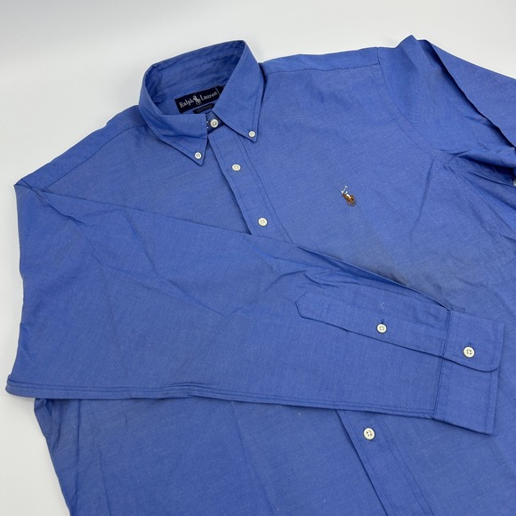 Ralph Lauren Yarmouth Shirt‎ Men's 16-34 Blue Long Sleeve Button Down Preppy NEW